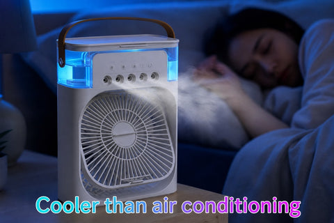 Desktop Water Fan – 5-Spray Mist Cooler & Humidifier | 600ml USB Type-C