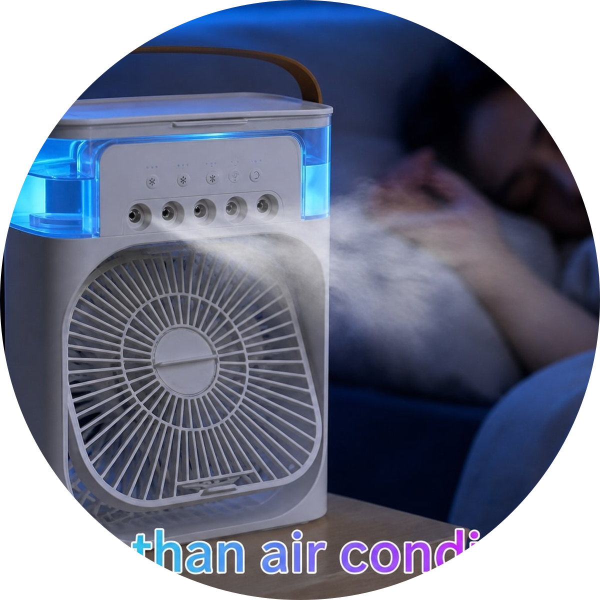 Desktop Water Fan – 5-Spray Mist Cooler & Humidifier | 600ml USB Type-C